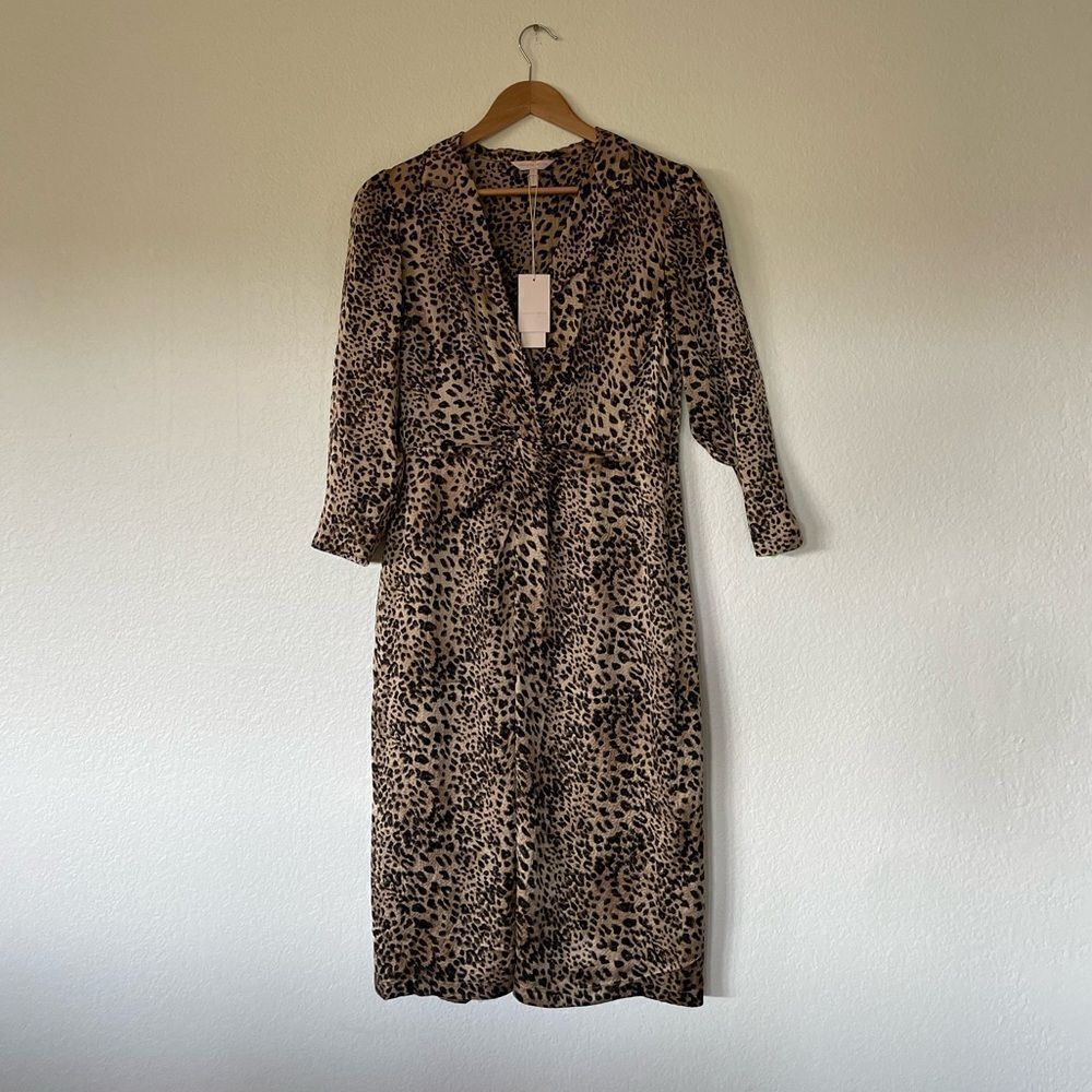 NWT $495 100% silk Rebecca Taylor leopard dress
